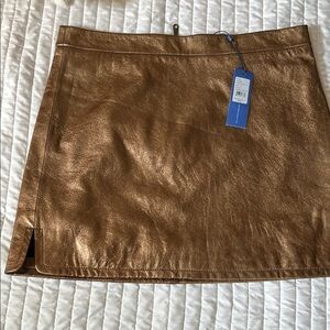 Rebecca Minkoff Metallic Gold Mini Skirt